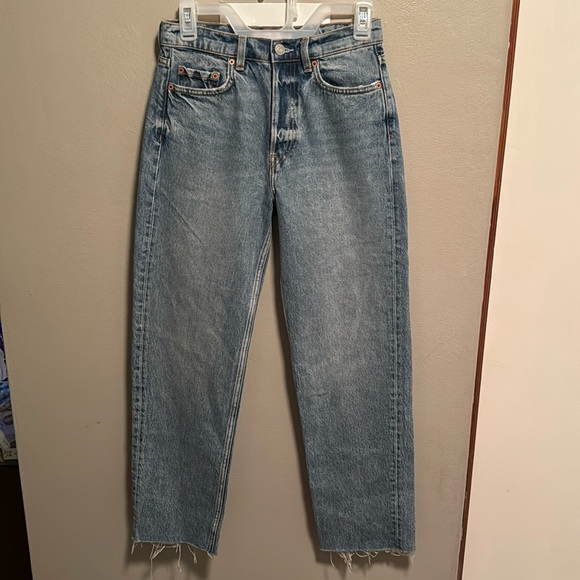 Stockholm Atelier & Other Stories Women’s High Waisted Raw Hem Size 26 - Picture 2 of 7